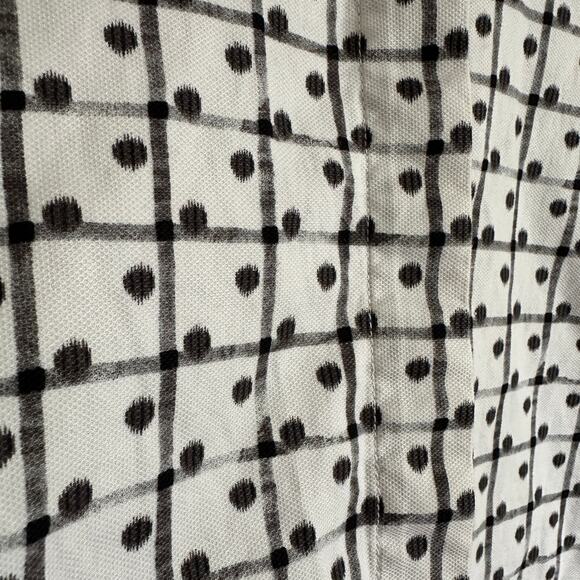 & OTHER STORIES | Windowpane Plaid Polka Dot Button Down Blouse | Size 4 - Picture 2 of 6